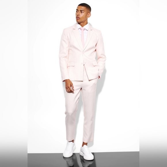Boohooman SLIM SINGLE BREASTED DOGSTOOTH SUIT JACKET AND PANT SET - Picture 3 of 10